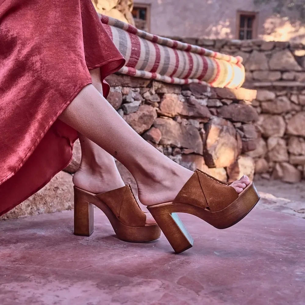 Steve Madden Brown Platform Mules - Picture 2 of 13